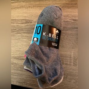 Costco K Bell Ladies No Show Fit Socks 10 Pair Shoe Size 5.5 - 10 MULTI RAINBOW